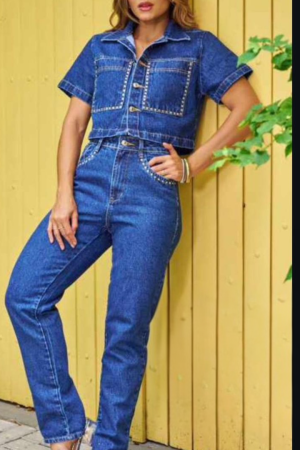 Calça Jeans Metal Detail - Modelagem e Estilo