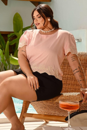 Cropped Handmade Charm - Viscose com Bordado