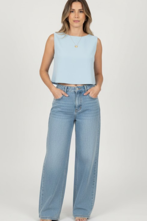 Cropped Summer Chic - Crepe Alfaiataria com Amarração (2)