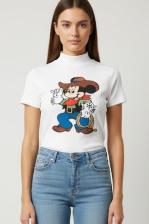 T-Shirt Geek Chic - Gola Alta Mickey