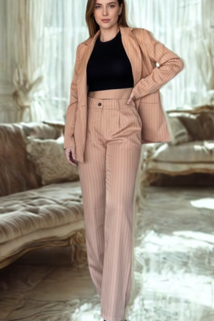 conjunto Executivo - Blazer e Calça Alfaiataria Risca de Giz